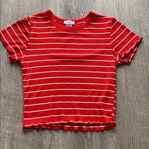 Red and white stripped crop top